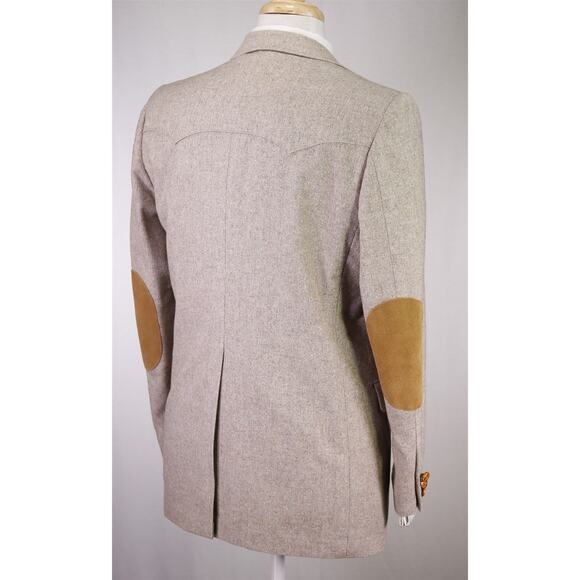 Vintage 1970's Light Brown Donegal Tweed 3-Piece Western Wool Suit 38R - Picture 7 of 11